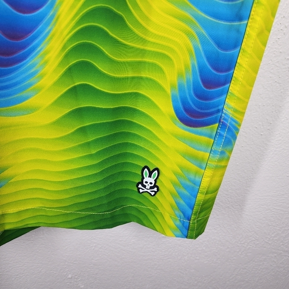 Psycho Bunny Yellow and Green Board Shorts Dynamic Swimwear - Picture 3 of 5